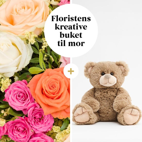 Floristens buket til mor med Bobo